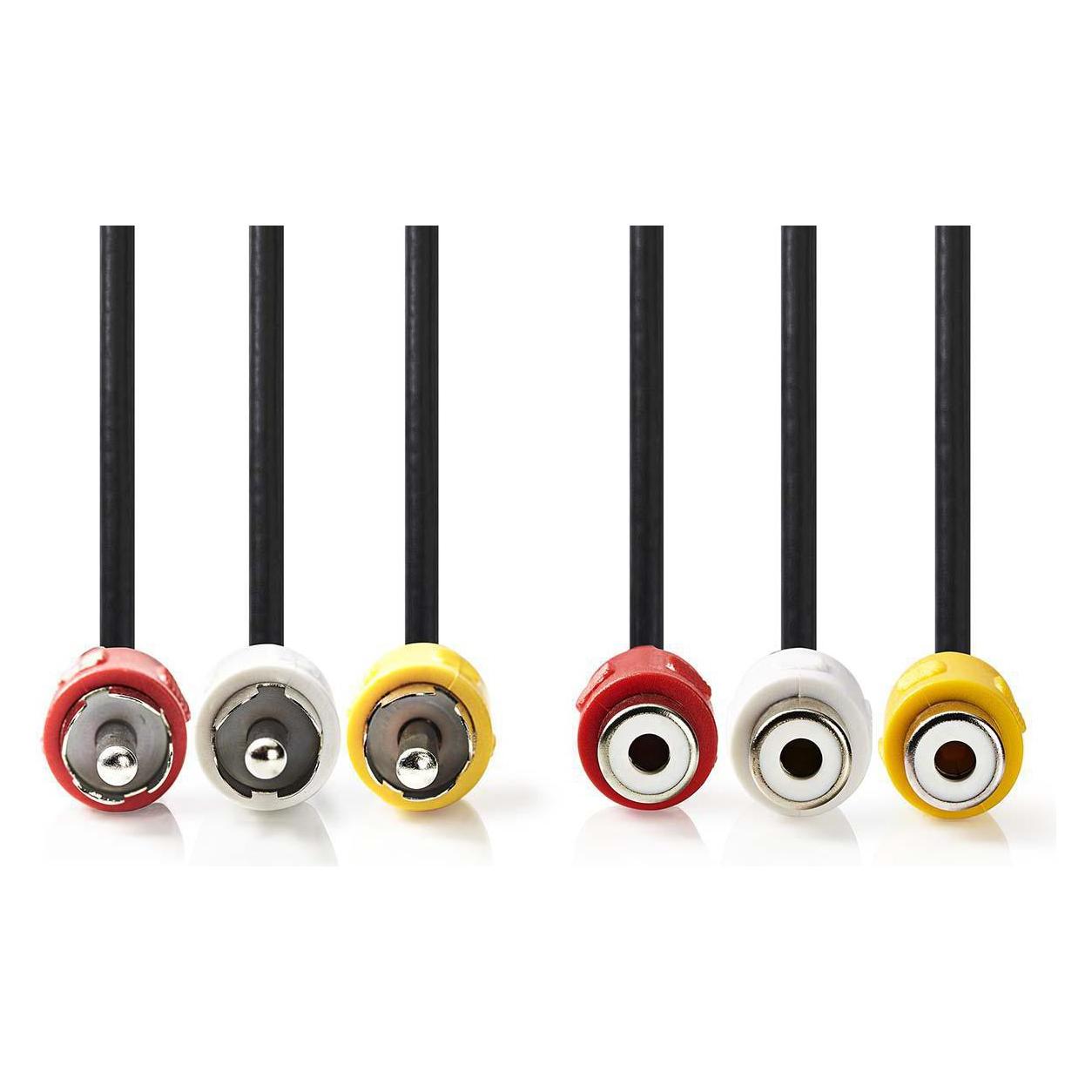 Nedis Composite Video-Kabel 3X Cinch-Stecker - 3X Cinch-Buchse (5 m) (CVGP24305BK50)