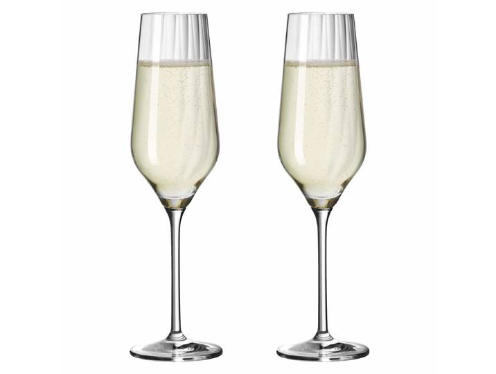 Ritzenhoff Champagne Glazen - 2 Stuks - Geribbeld Kristalglas - 250 ml - Champagne & Prosecco Glazen - Champagne Flutes