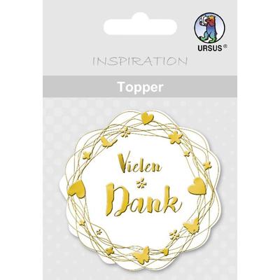 URSUS 8 Topper 'Vielen Dank', weiß/gold