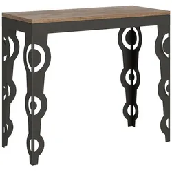 Itamoby Ausziehbare Konsole 90x40/196 cm Karamay Small Evolution Eiche Natur Anthrazitrahmen