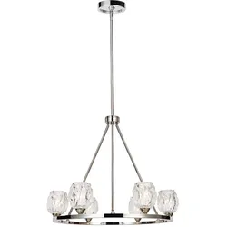 Kronleuchter Deckenlampe Pendelleuchte LED Lampe Glas Nickel D 67,3 cm