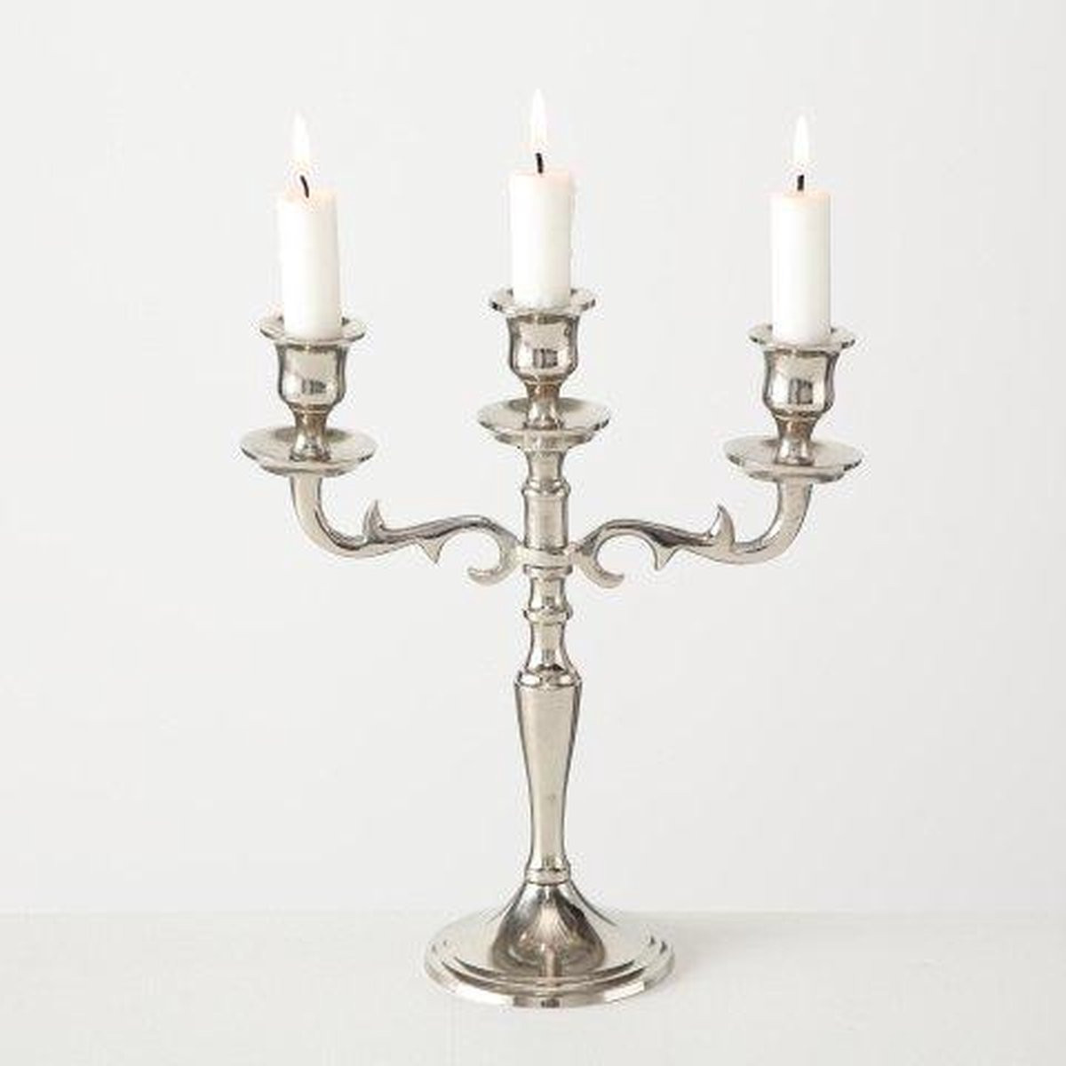 Boltze Kandelaar Zilver Aluminium Hoogte: 27 cm