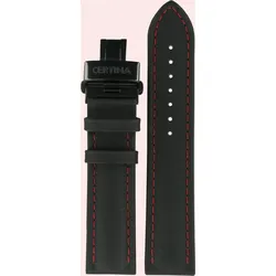 Certina - Leder Lederband für DS Podium Chrono Quarz C600017314 - rind,schwarz,textilmotiv-prägung