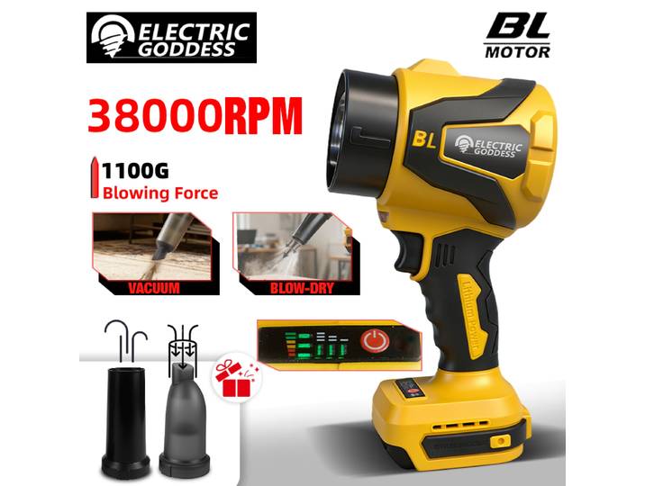 Déesse électrique ventilateur électrique sans brosse ventilateur à Jet 38000 tr/min ventilateur Turbo de feuilles portatif soufflage de poussière pour broches de batterie Dewalt 20v