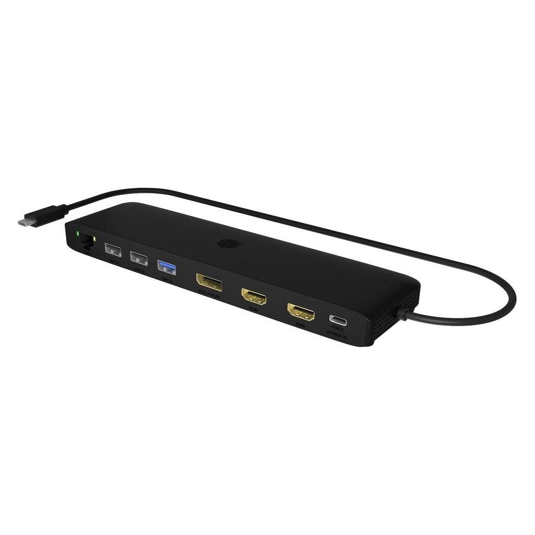 Icy Box DockingStation mit 11-in-Anschlüssen dreifacher Videoausgabe,IB-DK2116-C (USB-C, 8 Ports) (IB-DK2116-C)
