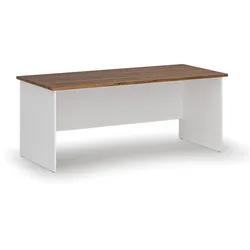 Bürotisch PRIMO WHITE, 180x80 cm, weiß/Nussbaum