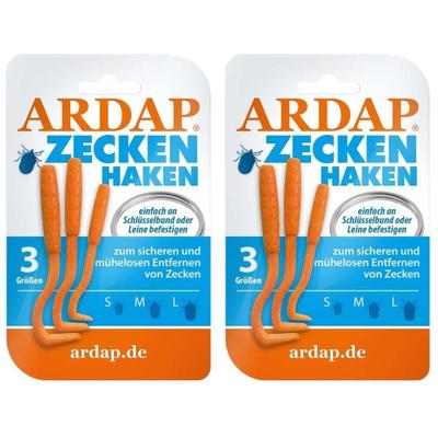 Ardap Zeckenhaken 3 Größen S/M/L 2x 2x1 St