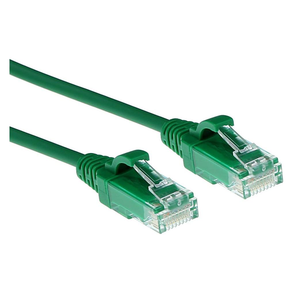 ACT Green 0.25 meter LSZH U/UTP CAT6 datacenter slimline patch cable snagless with RJ45 connectors (U/UTP, CAT6, 0.25 m) (DC9752)