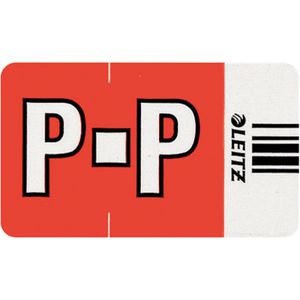 Leitz Buchstabensignale Orgacolor, 6625, Buchstabe P, rot, selbstklebend, mit Strichcode, 250 Stück