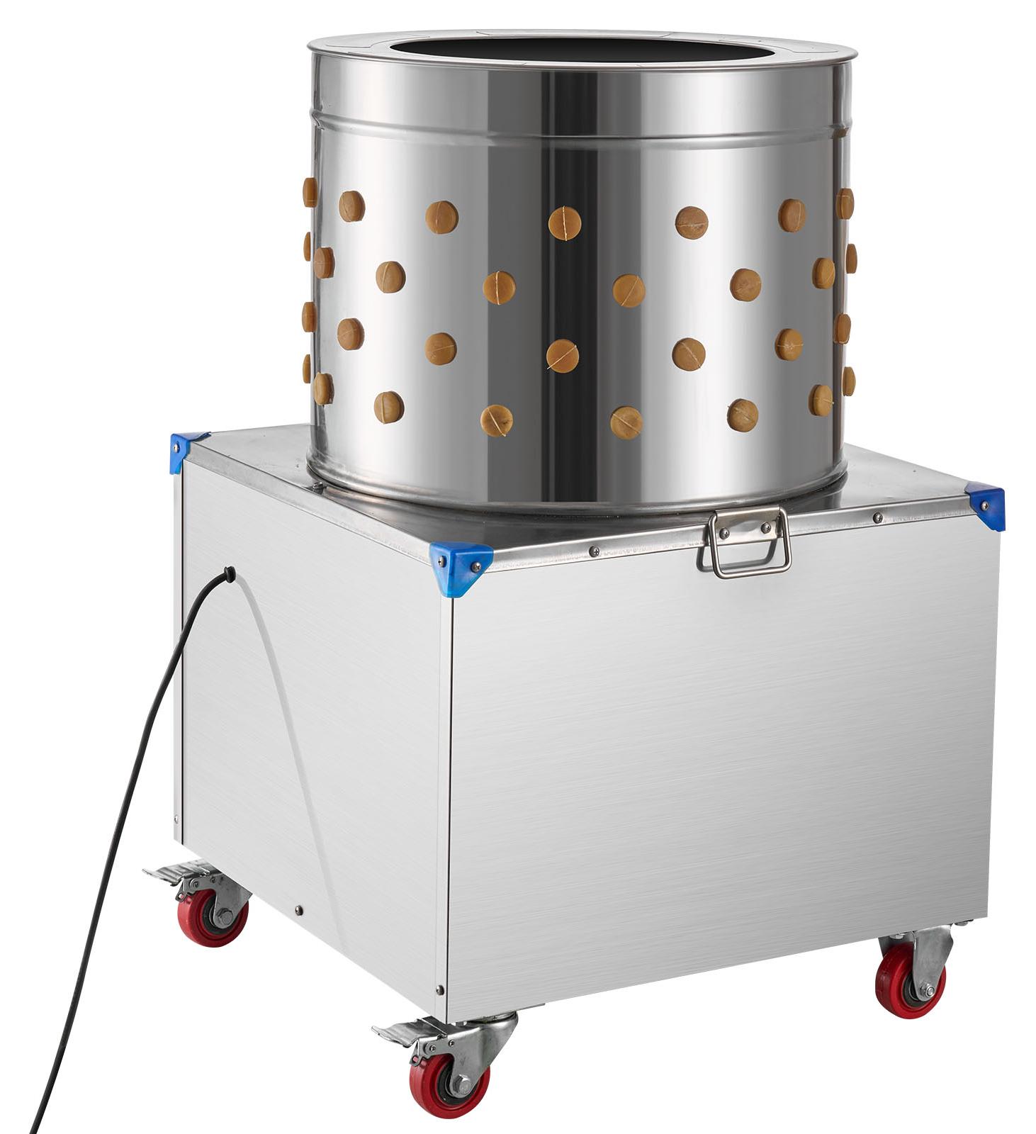 Geflügelrupfmaschine, 50 cm Trommeldurchmesser, 2 PS, 275 U/min, Rupfmaschine mit 106 Fingern & Transporträdern