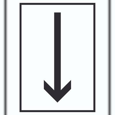 HB-Druck Richtungspfeil runter Schild hochkant schwarz weiss Pfeil A3 (297x420mm)