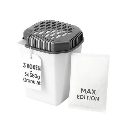 3 Stück Maxi Raumentfeuchter mit 3x 680g Granulat. Entfeuchter mit großem Volumen Luftentfeuchter ohne Strom