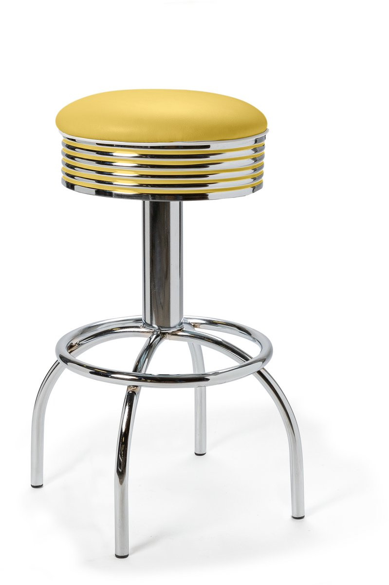 Comet Barstool WP 77 Chrome met imitatieleer en metalen frame