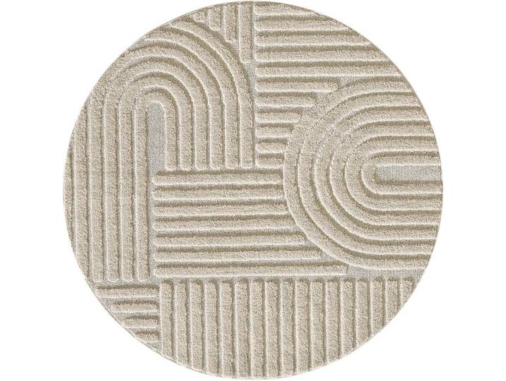 Hochflorteppich rund Beige Art D: 200 cm