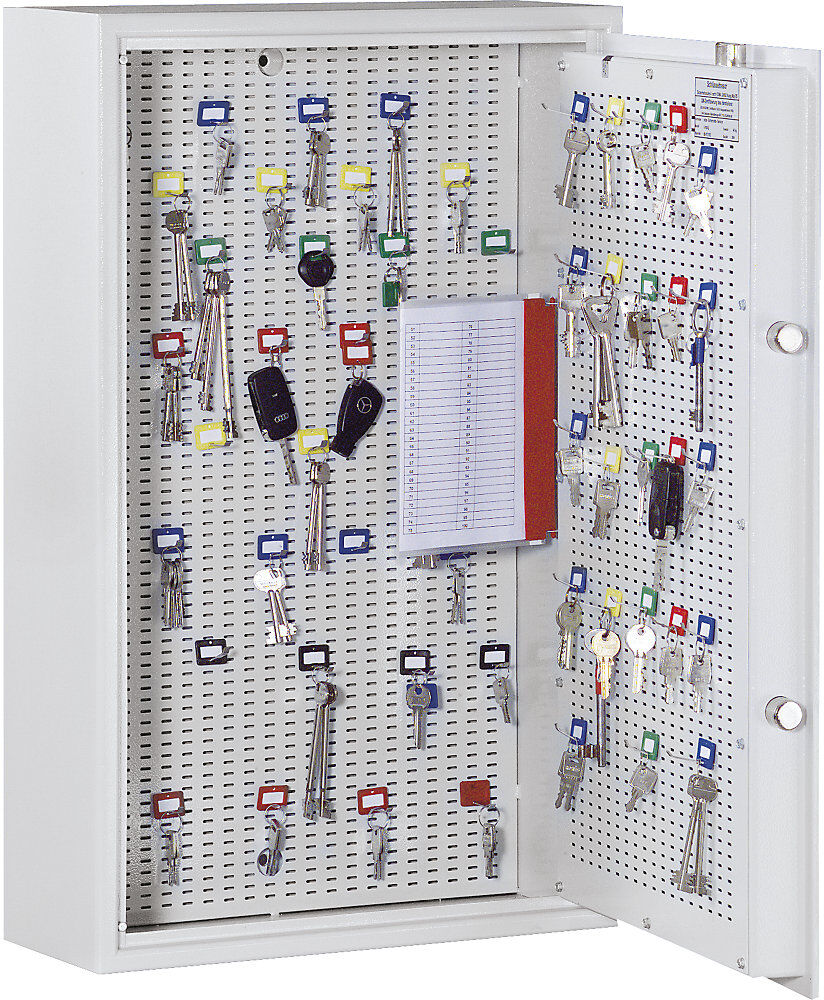kaiserkraft Schlüsseltresor, Sicherheitsstufe A und Euro-Norm S1, lichtgrau, HxBxT 1500 x 600 x 200 mm, für max. 450 Haken