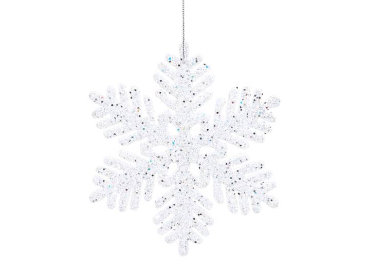 Weiße Schneeflocke mit silberfarbenem Glitzer