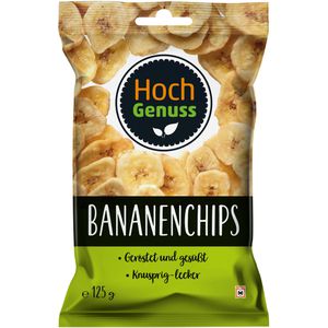 Hochgenuss Trockenfrüchte Bananenchips, geröstet, im Beutel, 125 g