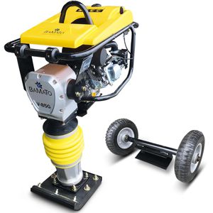 BAMATO Vibrationsstampfer V-85G, Benzin, 10 kN Schlagkraft, Verdichtungstiefe 25 cm, 5,6 PS