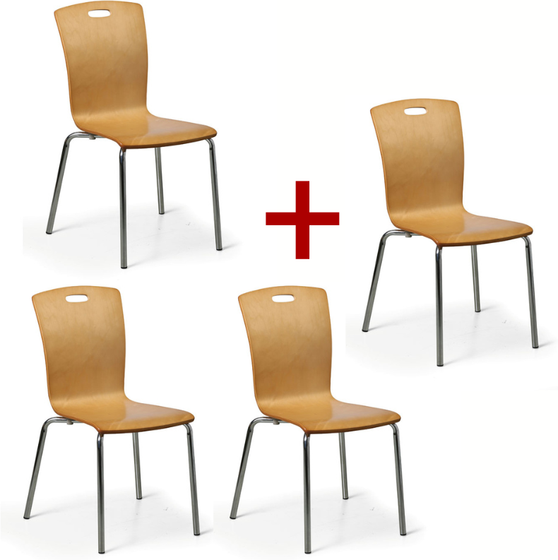 B2B Partner Esszimmerstuhl aus Holz RITA 3+1 GRATIS, natur
