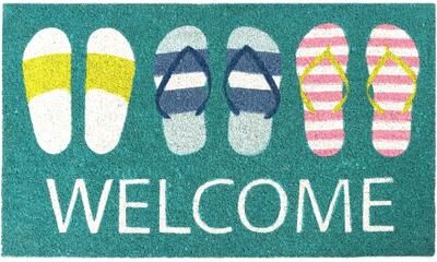 "A1 Home Collections Natural Coco Coir Door Mat with Heavy Duty Non-Slip PVC Backing - 18"" x 30"" - Easy to Clean"