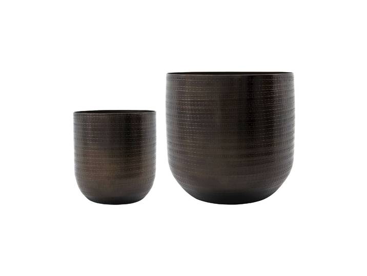 Cache-pots Lot de 2 Aluminium Brun Antique HDIrene