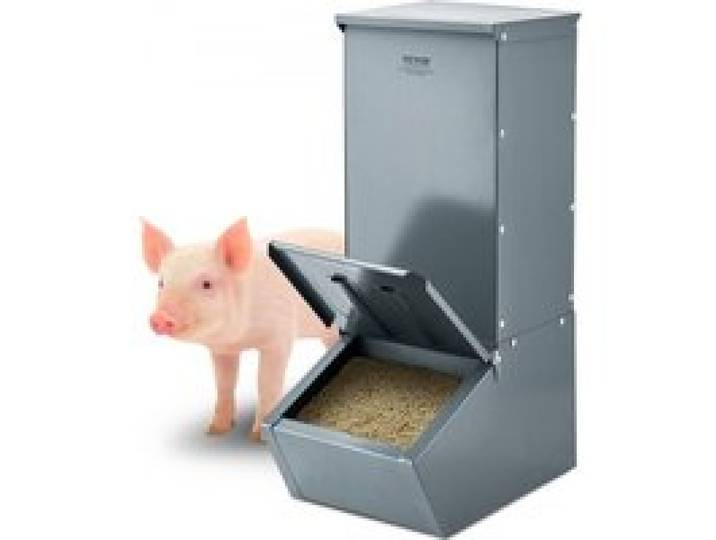 VEVOR varkensvoerbak, 2,2 bushel capaciteit, voerbak met één deur, robuuste stalen voerbak, multifunctionele kruipvoerbak, hooiruif voor buitenvee, landbouwbenodigdheden
