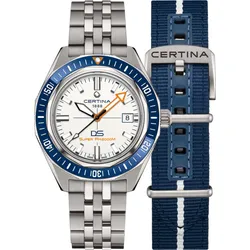 Certina DS PH DS SUPER PH2000M C050.607.44.011.02 - weiß,silberfarben,zusätzliches blaues Natoband - 43mm