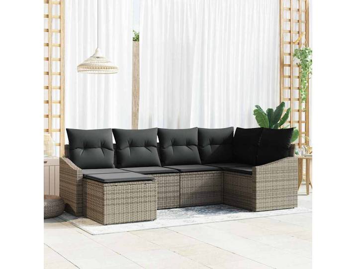 vidaXL Garten Essgruppe 6 stk. Grau