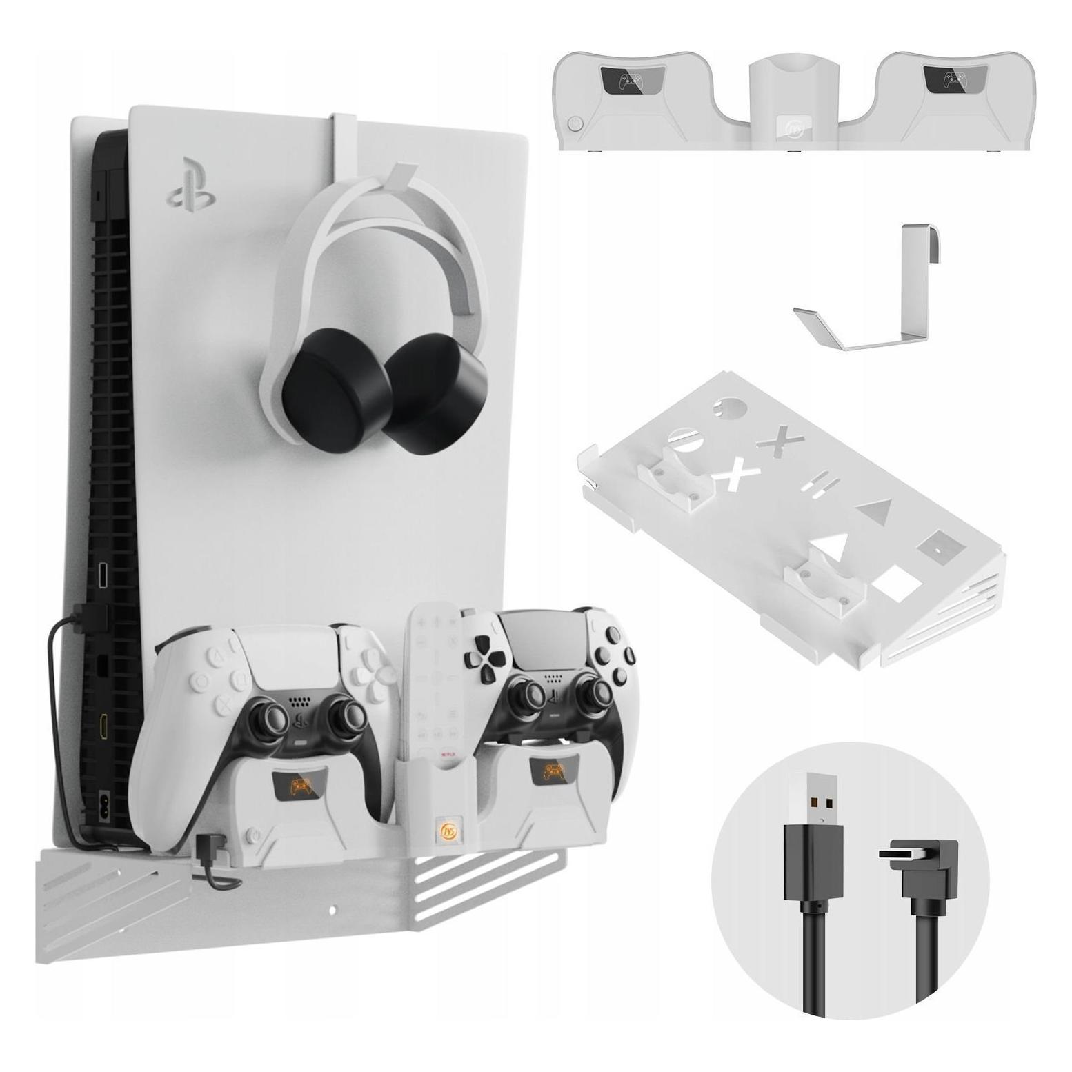 JYS Uchwyt Ścienny + Ładowarka do Padów 2w1 do Sony PlayStation PS 5 / PS5 (PS5181) (PS5) (39599969)