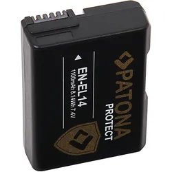 Patona PROTECT Akku wie Nikon EN-EL14 (1100mAh) (Kamera Akku), Kamera Stromversorgung, Schwarz