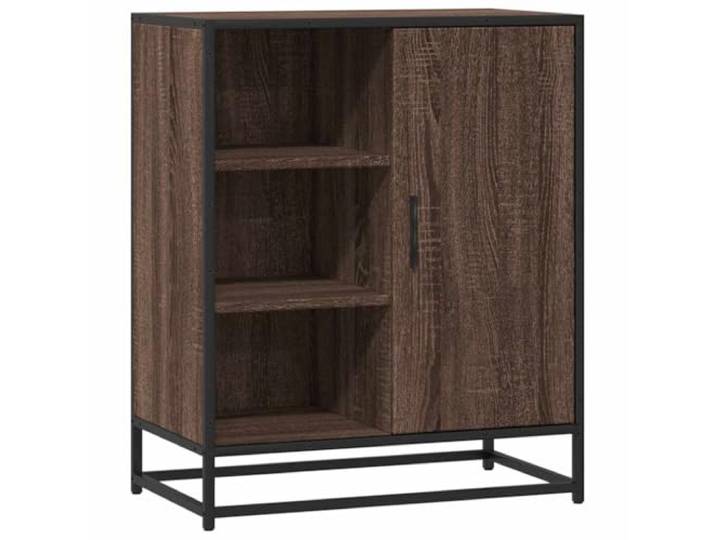 Kaorsrow Sideboard Braun Eichen-Optik 62x35x76 cm Kommode Metall Vielseitiger Beistellschrank im Industrie-Design mit stabilem Metallgestell für Flur, Küche oder Schlafzimmer.