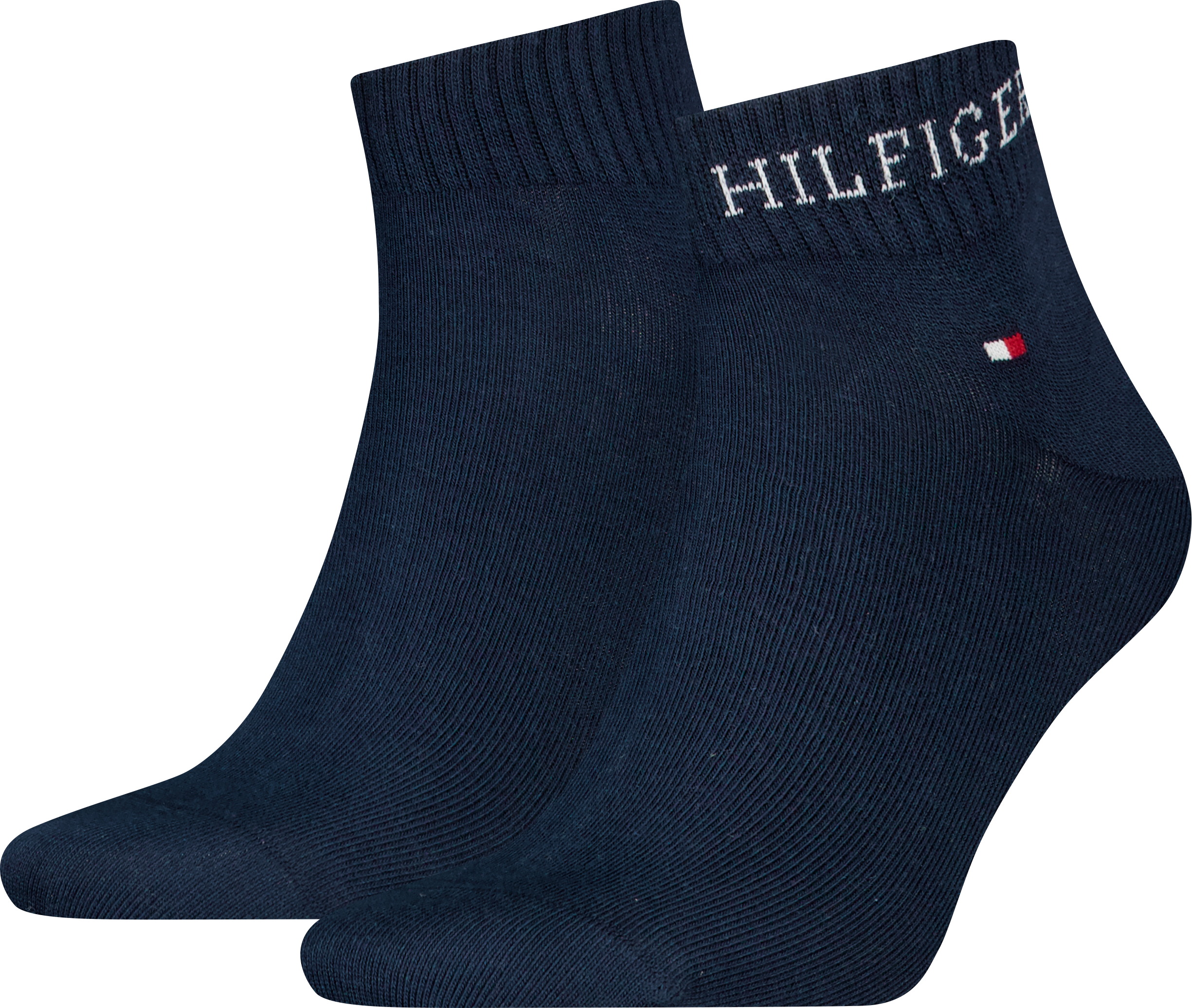 Tommy Hilfiger "TH MEN QUARTER 2P HILFIGER TAB" 2 Paar, Logo-Flag und Schriftzug navy 43-46