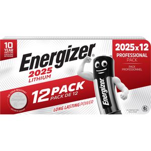 Energizer Knopfzelle CR2025, 240 mAh, Lithium, 12 Stück