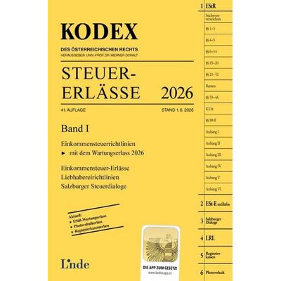 KODEX Steuer-Erlässe 2026, Band I, Taschenbuch von Michael Schilcher, Linde, 978-3-7073-5540-6