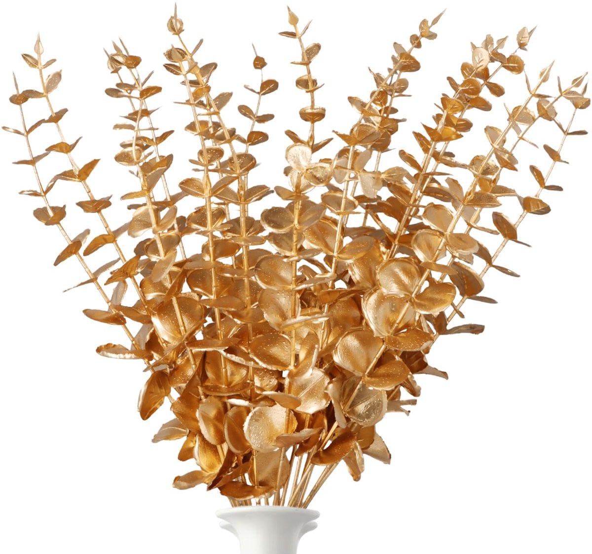20 stuks Gouden Eucalyptus Stelen van 38 cm voor decoratie