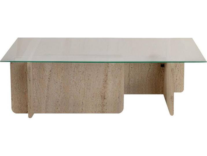 Couchtisch \ Flavio\ aus Holz – 105 x 65 x 30 cm – Travertin
