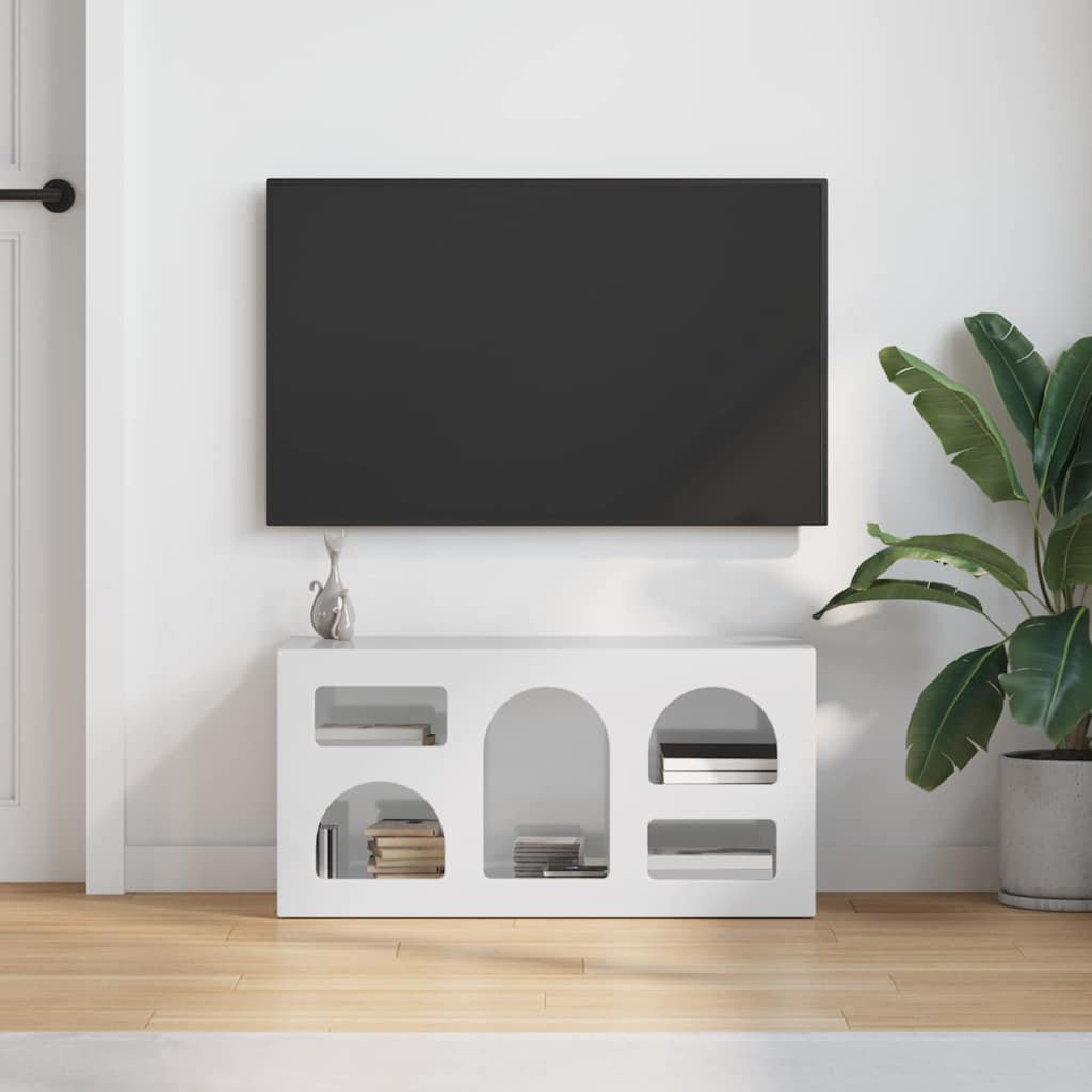 Metro TV Stand High Gloss White 40cm H x 80cm L x 35cm W