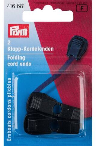 Prym Klapp-Kordelenden, schwarz, 2 Stück