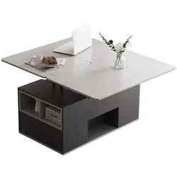 COUCHTISCH Grau Mit Lift-Top-Funktion & multifunktionalem Stauraum