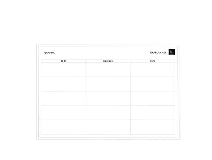 Exacompta - Réf. 57180E - 1 tableau blanc magnétique planning d'organisation To Do - effaçable à sec - magnets réinscriptibles fournis - format 90 x 59 cm - couleur blanc