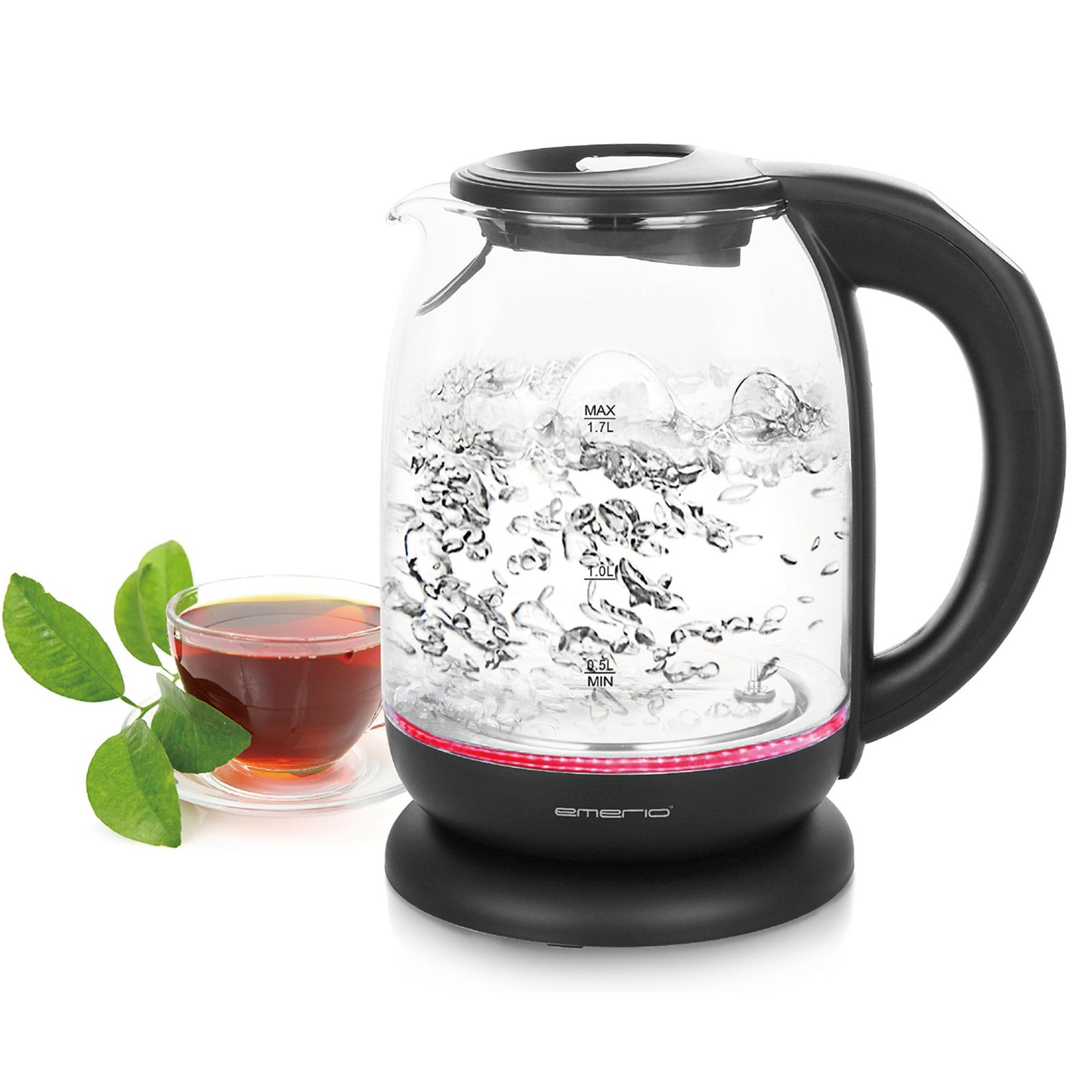 Emerio Waterkoker WK-119255.5 met instelbare temperatuur en LED-verlichting, 1,7 liter