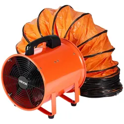 VEVOR Bauventilator 221-W-AC-Motor Baugebläse 2830 U/min Baulüfter Gebläse 1720 CFM (2922 m3/h) Axiallüfter 10 m Schlauch Axialgebläse 79 dB Geräuschpegel Industrielüfter IP44
