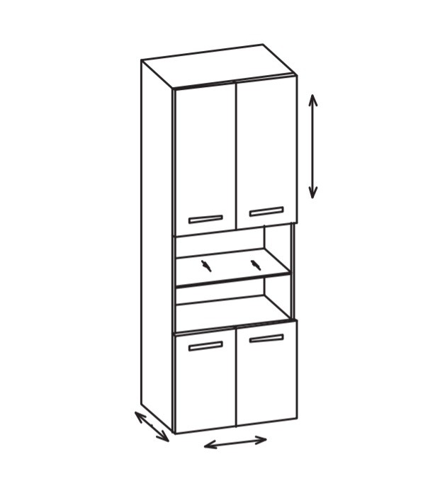 Artiqua 400 Variabler Midischrank, Stahlgrau, 400-MVT-3-60-7142-88 400-MVT-3-60-7142-88
