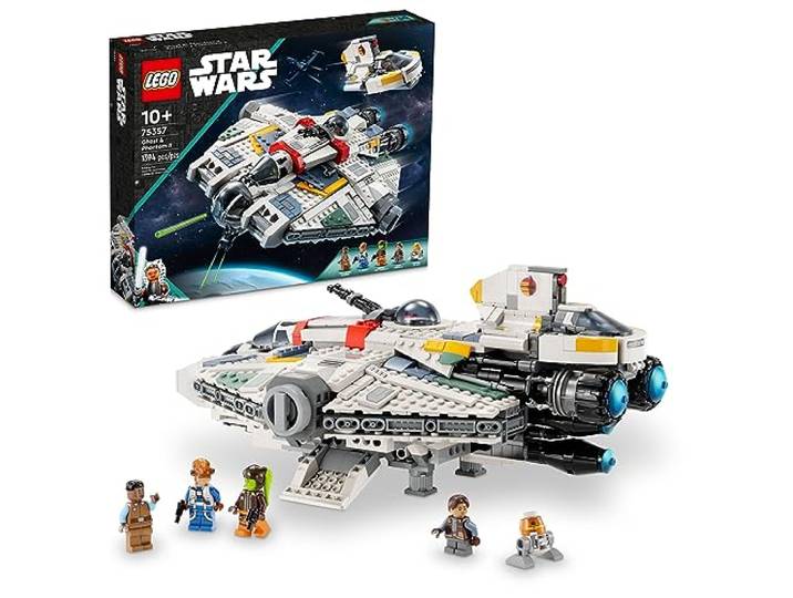 LEGO Star Wars Ahsoka Ghost und Phantom II Raumschiff Spielzeug – Star Wars Bauspielzeug Set für Kinder, Jungen & Mädchen, ab 10 Jahren – Geschenke für Geburtstage – 5 Minifiguren – 75357