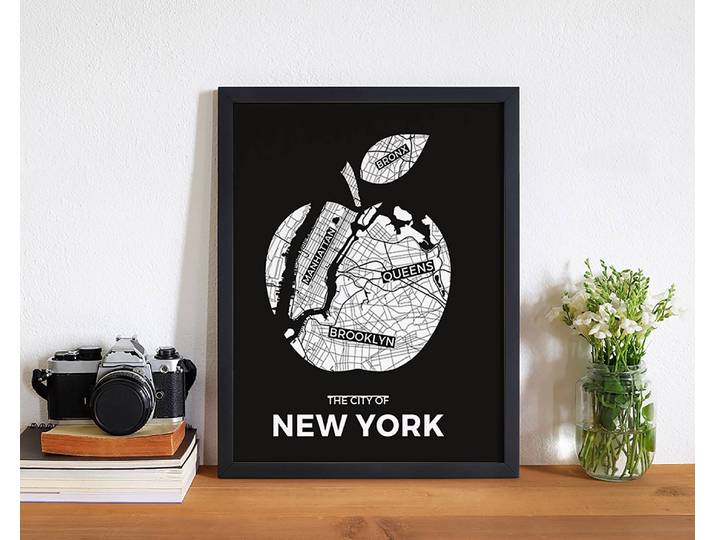 Bild Big Apple Rahmen: Massivholz Buche, lackiert Abdeckung: Plexiglas Multicolor 32 x 42cm