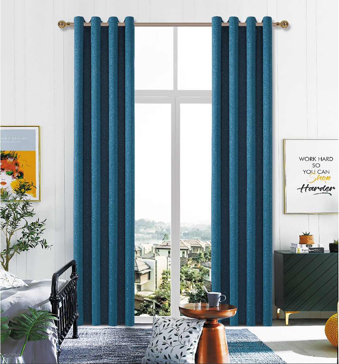 SB Line Verduisterend Gordijn met Ringen - Blauw - 140 x 260 cm
