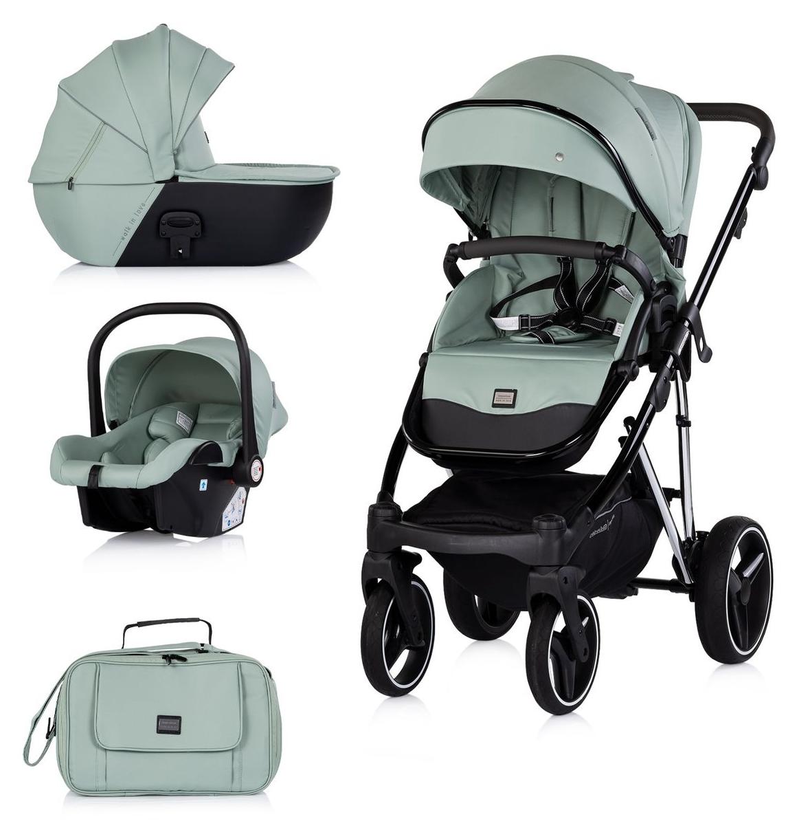 Chipolino Kombikinderwagen 3 in 1 Imperium Babyschale Babywanne Tasche Korb Gurt