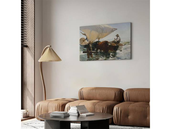 home24 Canvas afbeelding Return from Fishing vilt grijs/grijs 60 x 40cm