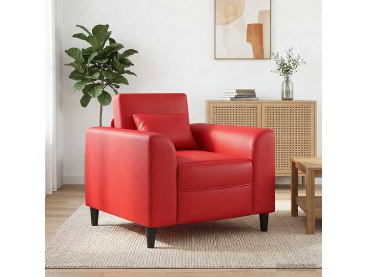 Fauteuil relaxant 1 Place Fauteuil simple pour salon bureau Rouge Simili cuir 90 x 88 x 85 cm_26oiw79s