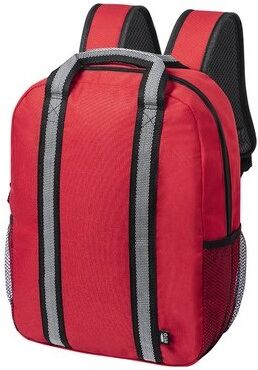 Sac personnalisé bandes réfléchissantes Fabax rouge polyester recyclé